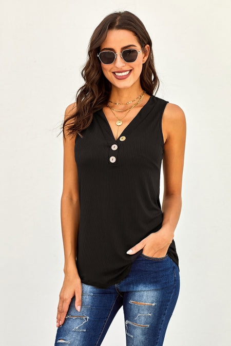 Buttoned Tank Top