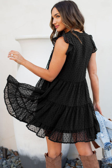 Black Swiss Mini Dress