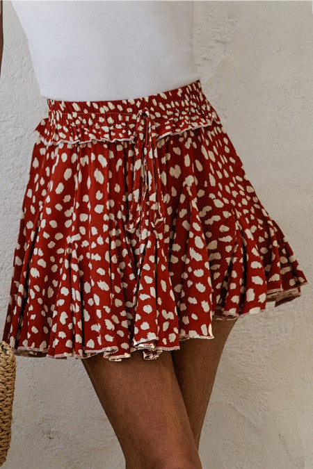 Ruffled A-Line Mini Skirt